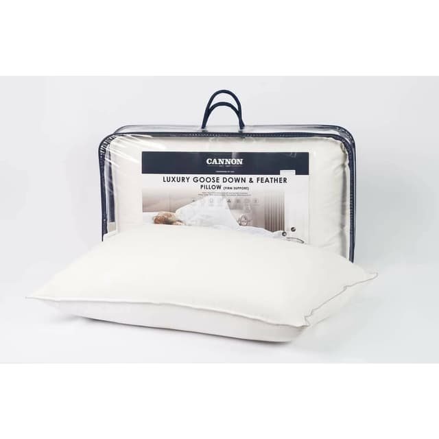 Cannon รุ่น Luxury Down & Feather (Firm Support) หมอนหนุนขนห่านแท้ โครงสร้างพิเศษเพื่อการรองรับที่แน่นแต่นุ่มสบาย ป้องกันไรฝุ่น