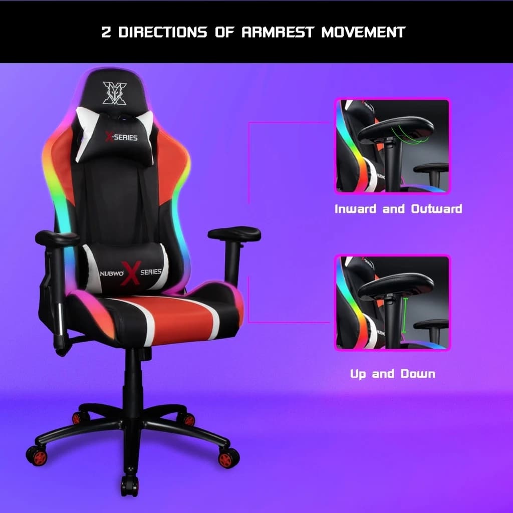Nubwo เก้าอี้เกมมิ่ง เก้าอี้ทำงานมีไฟ GAMING CHAIR RGB Spectrum E-Sport ปรับได้หลายโหมด เอนได้ 180 องศา รุ่น X113 ลดอาการปวดเมื่อย นุ่มสบาย ตามหลักสรีระศาสตร์ https://lnwchill.com