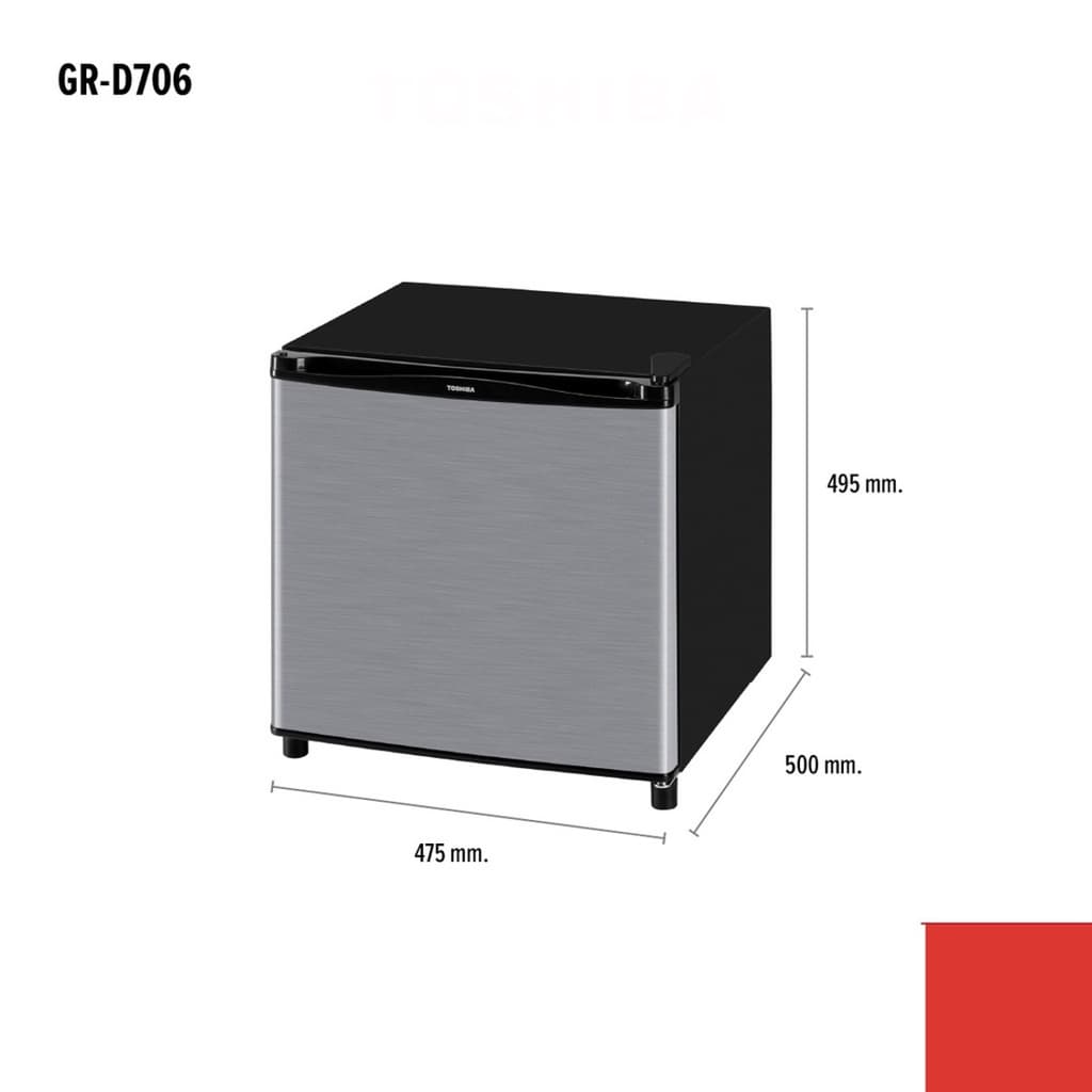 TOSHIBA GR-D706 ตู้เย็นมินิบาร์ 1.7 คิว ระบบละลายน้ำแข็งกึ่งอัตโนมัติ ดีไซน์กะทัดรัด ประหยัดไฟเบอร์ 5 เหมาะสำหรับหอพักและโรงแรม https://lnwchill.com
