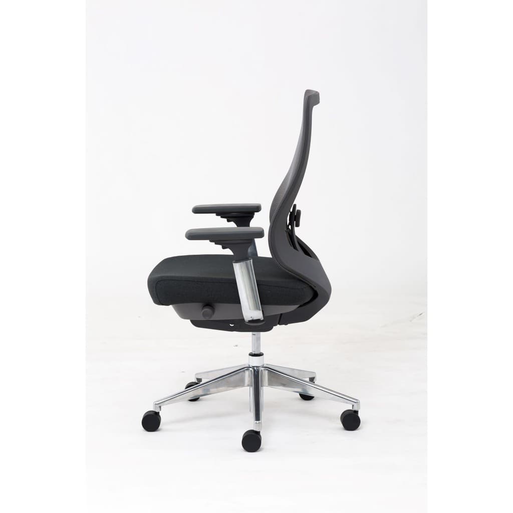 Modernform เก้าอี้เพื่อสุขภาพ รุ่น Series16 Premium เก้าอี้สีดำ พนักพิงกลาง เท้าแขน 4D เบาะหุ้มผ้า พนักพิงตาข่าย ขาอลูมิเนียม Ergonomic ระบายอากาศดีเยี่ยม https://lnwchill.com