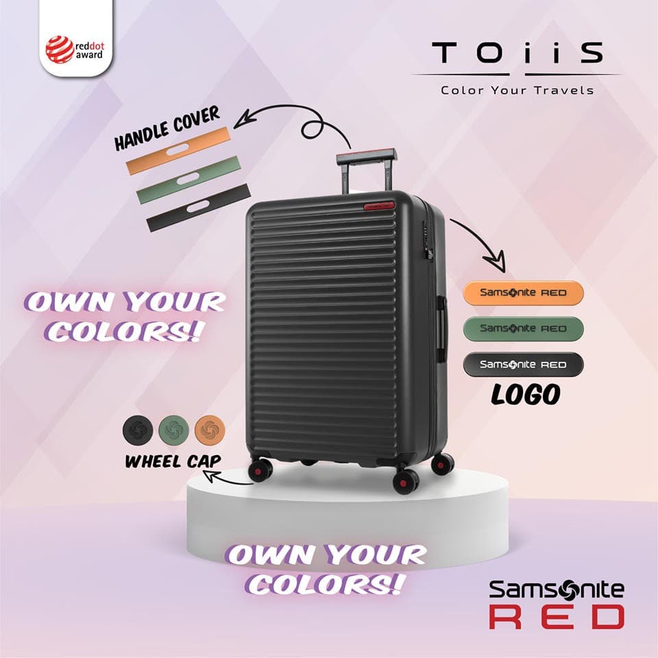 SAMSONITE RED รุ่น TOIIS C กระเป๋าเดินทางล้อลาก 28 นิ้ว Hard-shell วัสดุ PC ขยายได้ พร้อม TSA Lock โดดเด่นด้วยชุดแต่งเปลี่ยนสีได้ https://lnwchill.com