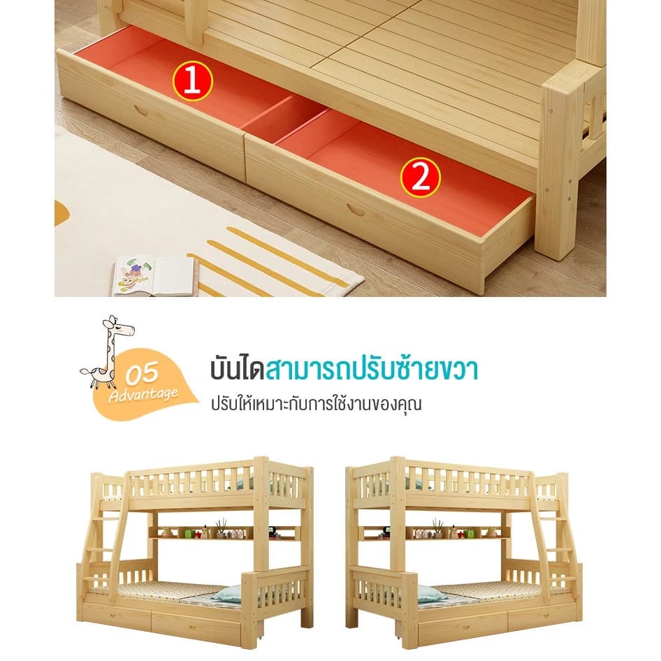 เตียงสองชั้น เตียง 2 ชั้น ตียงคู่ไม้เนื้อแข็งทั้งหมดสองชั้นบนล่าง สองชั้นในหอพักพนักงาน อพาร์ตเมนต์ขนาดเล็ก เตียงสองชั้ https://lnwchill.com