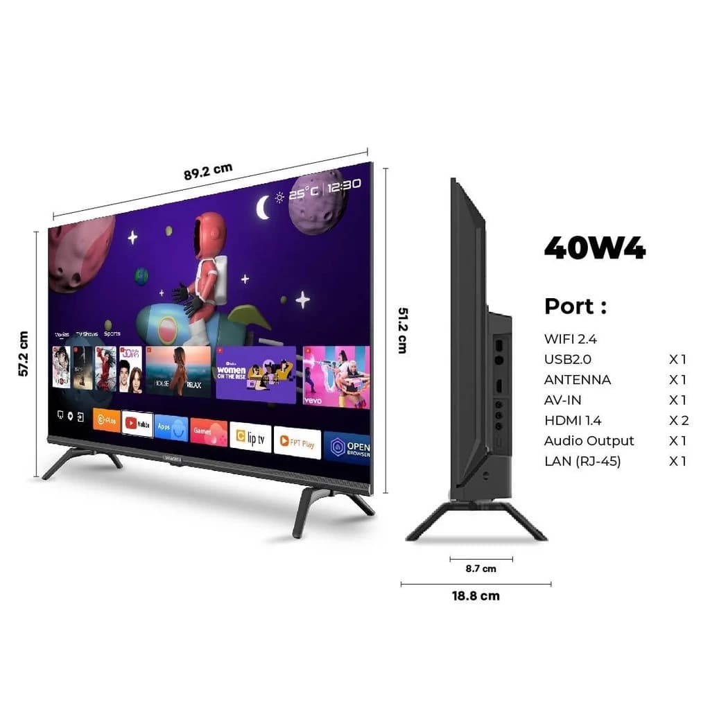 SKYWORTH รุ่น 40W4 ขนาด 40 นิ้ว สมาร์ททีวี Smart TV คมชัด Full HD รองรับ WIFI Youtube Browser สินค้าเป็นที่นิยม เกรดคุณภาพ https://lnwchill.com