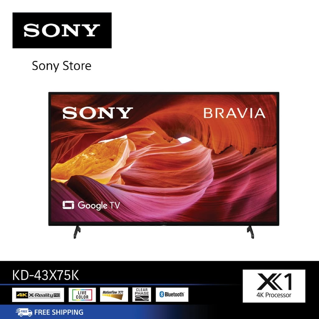 SONY TV รุ่น KD-43X75K ขนาด (43 นิ้ว) | 4K Ultra HD | High Dynamic Range (HDR) | สมาร์ททีวี (Google TV) https://lnwchill.com