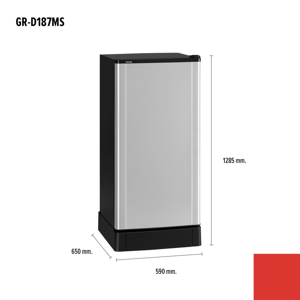 Toshiba GR-D187 ตู้เย็น 1 ประตู 6.4 คิว ระบบ Direct Cool ดีไซน์ Cube Series เย็นจัด ประหยัดไฟ ฐานตู้สูงปรับระดับได้ รับประกันคอมเพรสเซอร์ 10 ปี https://lnwchill.com