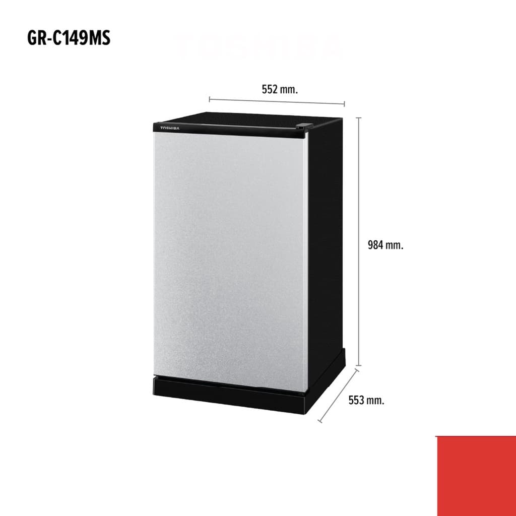 TOSHIBA GR-C149 ตู้เย็น 1 ประตู 5.2 คิว ระบบ Super Direct Cool น้ำยาทำความเย็น R600a ประหยัดไฟ เย็นเร็ว ดีไซน์กะทัดรัด https://lnwchill.com
