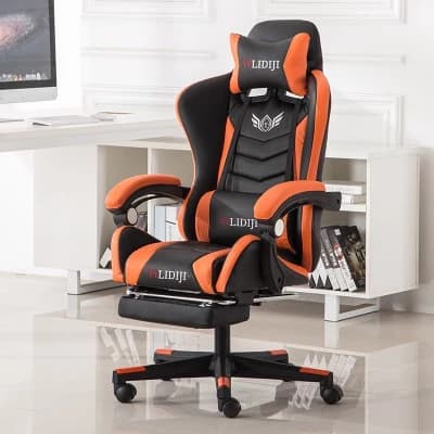 GoodLuck Full Option เก้าอี้เกมมิ่ง เก้าอี้สีดำ สีส้ม สีแดง สีขาว Gaming Chair แบบโมเดิร์น เก้าอี้ทำงาน ch9 https://lnwchill.com