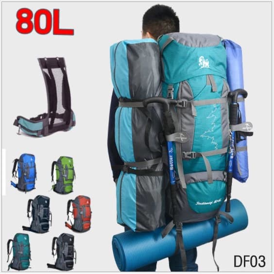 DF03 ขนาด 80+5 L (เสริมโครง) รับน้ำหนัก ทนทาน คุณภาพเกรดพรีเมี่ยม เป้สะพายหลังขนาดใหญ่ เดินทาง 7-10 วัน คุ้มค่าที่สุด https://lnwchill.com