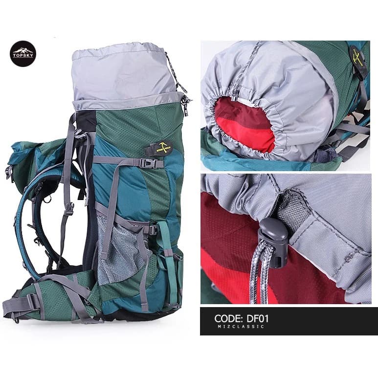 DF01 Topsky ขนาด 70+10 L (เสริมโครง) เป้กันน้ำ หิมะ ลม สะพายหลังขนาดใหญ่ ฟังค์ชั่นครบ รับน้ำหนัก ทนทาน คุณภาพพรีเมี่ยม https://lnwchill.com