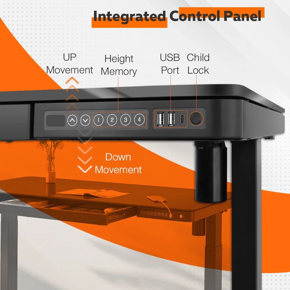 Ergotrend โต๊ะไฟฟ้าเออร์โกเทรน ยืน-นั่งทำงาน รุ่น Sit 2 Stand glass desk กระจกดำ ขนาด 60x120cm https://lnwchill.com