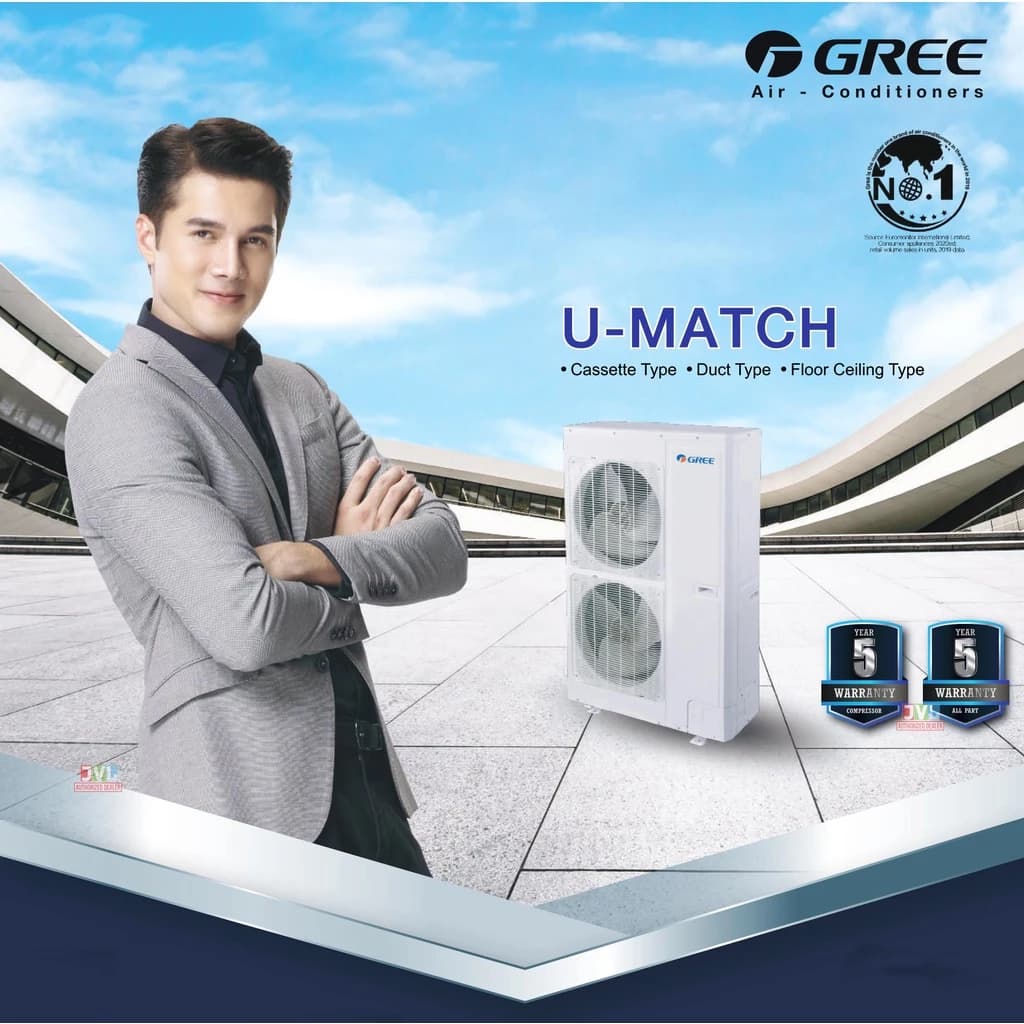 Gree กรี แอร์ 4ทิศทาง รุ่น (GULD -T/A-S)G2 U Match Cassette Inverter R32 ฝังฝ้า เบอร์5 ประกัน5ปี (ส่งฟรี* ไม่รวมติดตั้ง) https://lnwchill.com