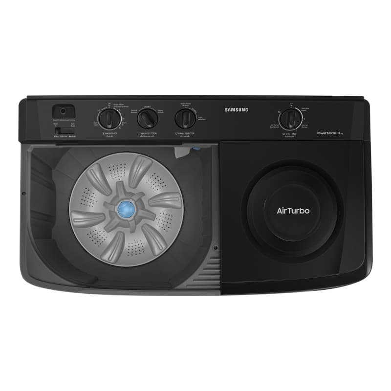 SAMSUNG รุ่น WT13B5040BA/ST เครื่องซักผ้า 2 ถังขนาด 13 กก พร้อมเทคโนโลยี Power Storm ซักสะอาดผ้าไม่พันกัน ปั่นหมาดแห้งไวด้วยระบบ Air Turbo Drying ประหยัดเวลาลดกลิ่นอับ https://lnwchill.com