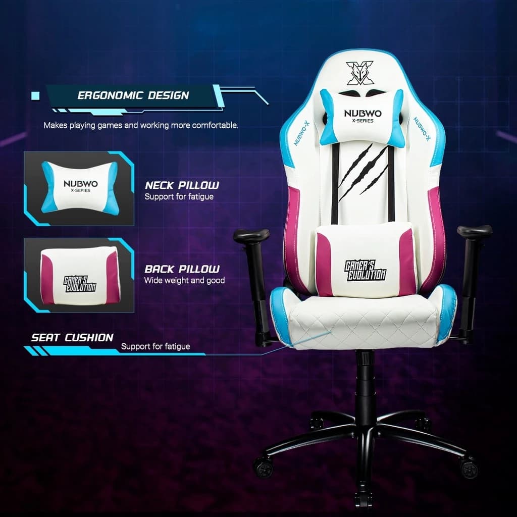 NUBWO เก้าอี้เกมมิ่ง เก้าอี้ทำงาน Gaming Chair Limited Edition ปรับเอนได้ 180 องศา ที่นั่งใหญ่ รุ่น X112 เก้าอี้เกมมิ่งเพื่อสุขภาพ E-Sport ลดอาการปวดเมื่อย https://lnwchill.com