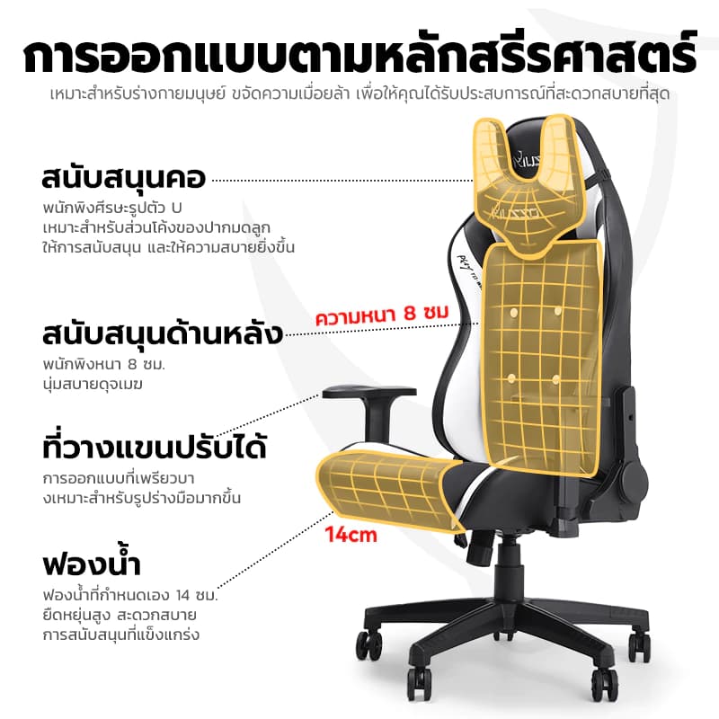 MUSSO รุ่น Matador Series เก้าอี้สีเทา เก้าอี้เบาะผ้า เก้าอี้เล่นเกมเก้าอี้คอมพิวเตอร์ปรับระดับได้ เก้าอี้สำนักงานผู้บริหารหระดับพรีเมียมออกแบบตามหลักสรีรศาสตร์ https://lnwchill.com