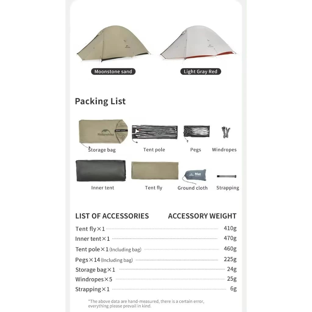 Naturehike Cloud up 1/2 Pro เต็นท์ Pro 20D ไนลอนกันน้ํา Ultralight Camping เต็นท์ https://lnwchill.com