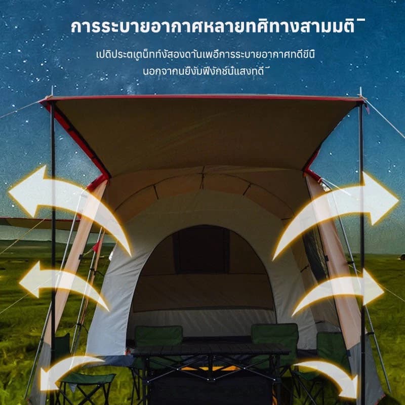 Mountainhiker เต็นท์ครอบครัว เต็นท์กันฝน กันน้ำ 1 ห้องนอน 1 ห้องนั่งเล่น กันแดด สูงโปร่ง ระบายอากาศดี https://lnwchill.com