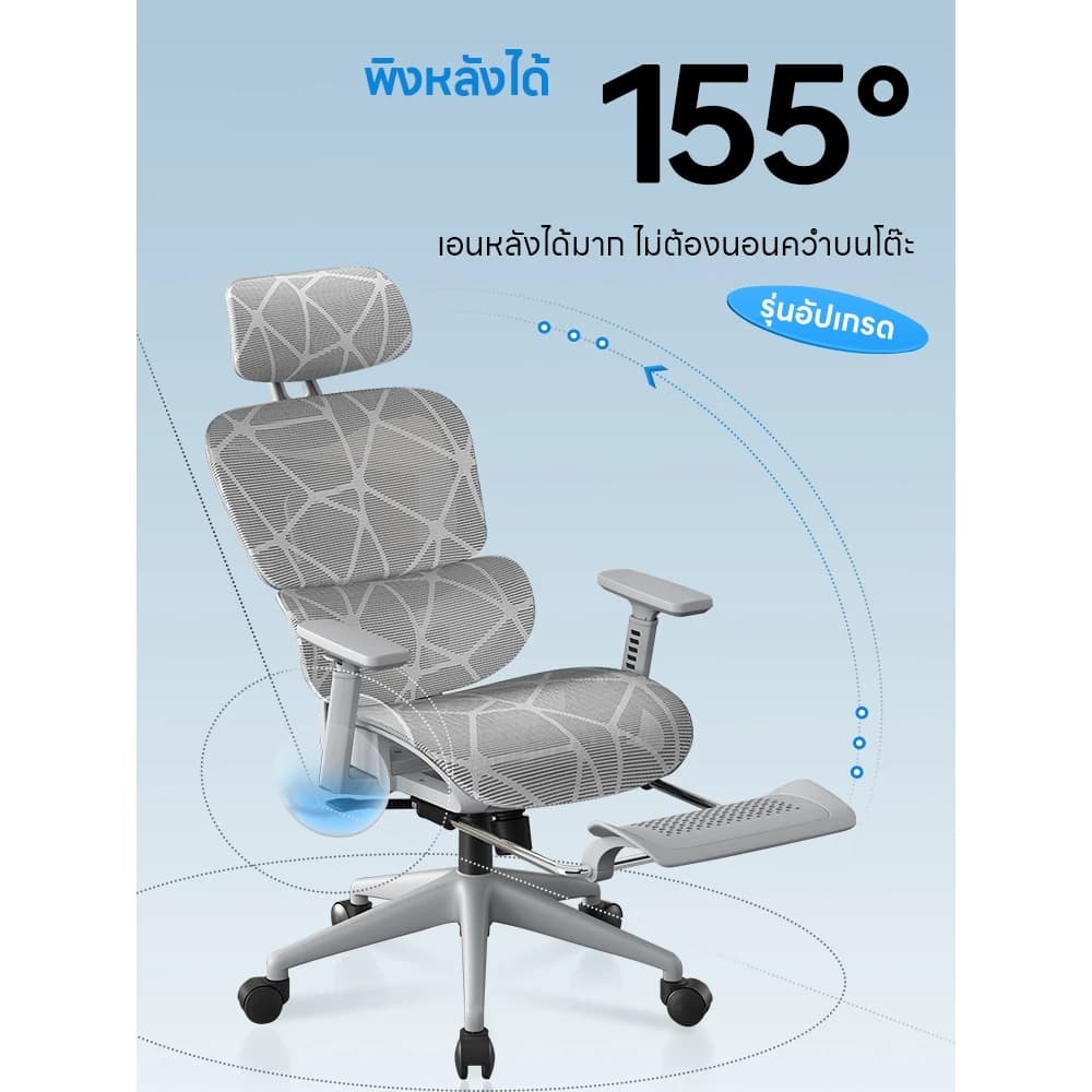 YISONG รุ่น LS900 เก้าอี้สีเงิน เก้าอี้สีขาว เก้าอี้ทํางาน เก้าอี้เกมมิ่ง เก้าอี้คอม ergonomic chair เก้าอี้ทำงานเพื่อสุขภาพ https://lnwchill.com