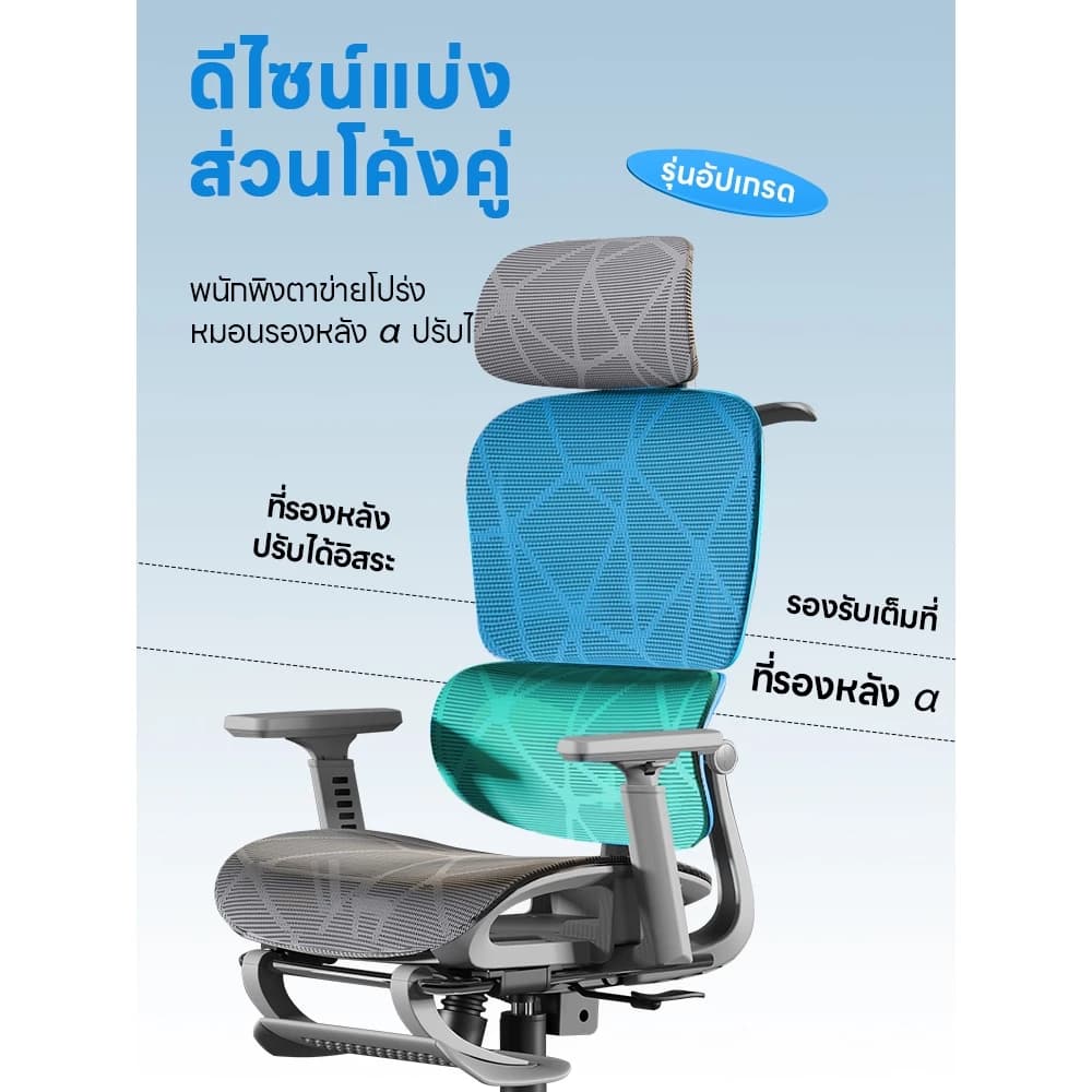 YISONG รุ่น LS900 เก้าอี้สีเงิน เก้าอี้สีขาว เก้าอี้ทํางาน เก้าอี้เกมมิ่ง เก้าอี้คอม ergonomic chair เก้าอี้ทำงานเพื่อสุขภาพ https://lnwchill.com