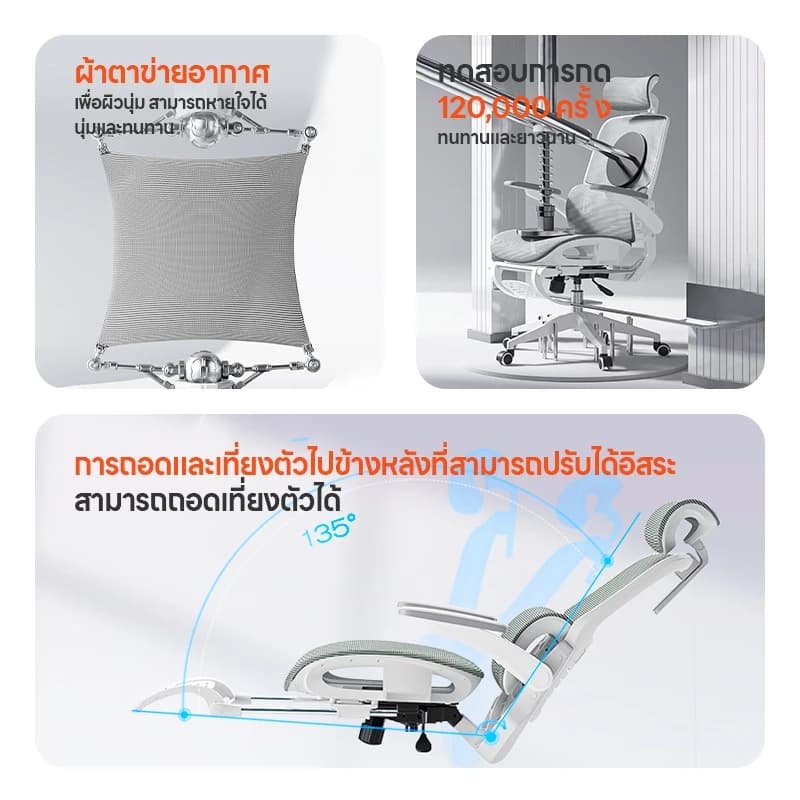 Yisong รุ่น W202 เก้าอี้สีขาว เก้าอี้สีเทา เก้าอี้ตามหลักสรีรศาสตร์ Ergonomic เก้าอี้สุขภาพ ฟังก์ชั่นที่จัดเต็มและคุ้มค่า การรองรับเอวเพื่อการปรับท่าทาง สามารถปรับเอนนอนได้ 145° https://lnwchill.com