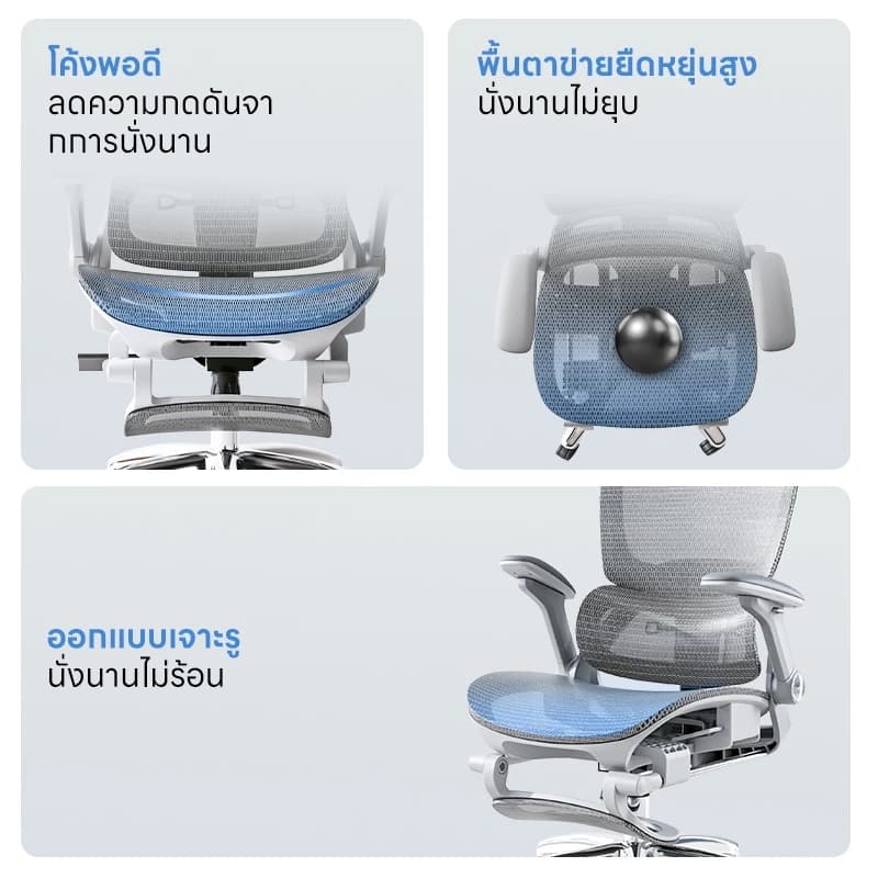 Yisong รุ่น X365 เก้าอี้สีขาว เก้าอี้สีเทา เก้าอี้ทํางาน เก้าอี้เกม เก้าอี้เกมมิ่ง Ergonomic chair ตาข่ายเย็นพิเศษ ที่วางแขนอัปเกรด 7D มีการปรับรับสรีระช่วงเอว https://lnwchill.com