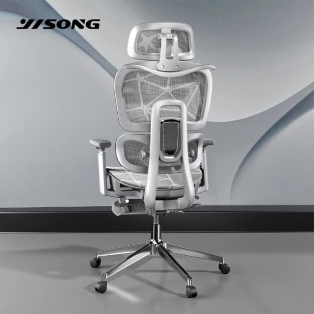 YISONG รุ่น LS900 เก้าอี้สีเงิน เก้าอี้สีขาว เก้าอี้ทํางาน เก้าอี้เกมมิ่ง เก้าอี้คอม ergonomic chair เก้าอี้ทำงานเพื่อสุขภาพ