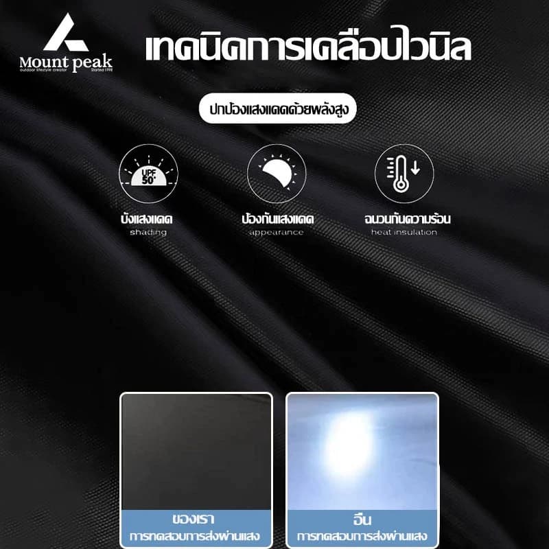 Mountainhiker ทราฟ ฟลายชีท Mountpeak ทรงผีเสื้อ กันแดด น้ำ ฝน พร้อมอุปกรณ์ครบชุด ขนาด5.4x4.4x2.4เมตร https://lnwchill.com