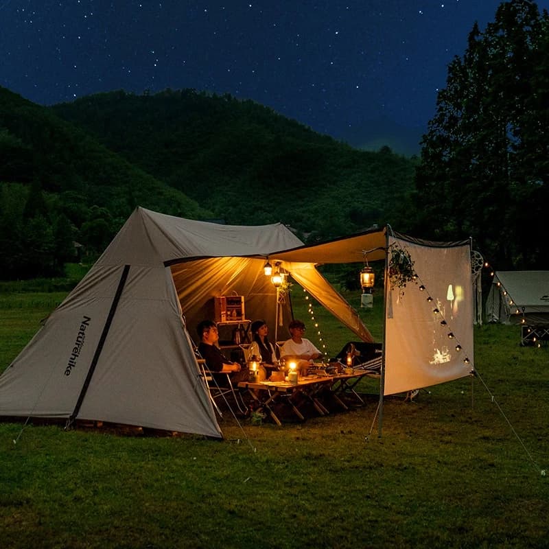 Naturehike Outdoor Camping Glamping UPF 50+ Cloud Desk Twin Tower Shelter เปิด Air Cinema กันสาด Canopy https://lnwchill.com