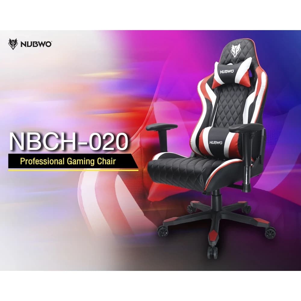 Nubwo เก้าอี้เกมมิ่ง เก้าอี้เกมมิ่งเพื่อสุขภาพ เก้าอี้ทำงาน ดีไซน์เท่ Gaming Chair E-Sport เอนได้ 160 องศา เก้าอี้เบาะ นุ่ม เกรดคุณภาพ รองรับ 160 กก. ส่วนสูง 160-190 รุ่น NBCH-020 https://lnwchill.com