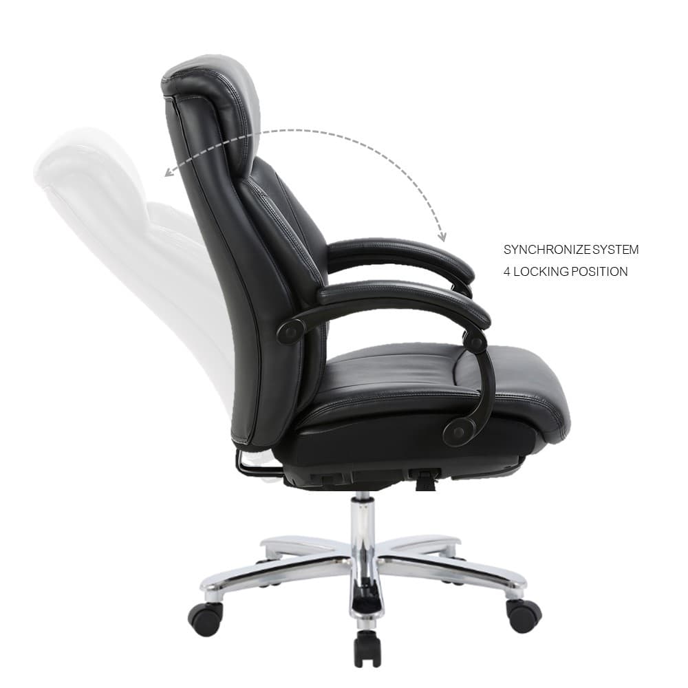 INDEX LIVING MALL เก้าอี้สำนักงานพนักพิงสูง เก้าอี้ผู้บริหาร เก้าอี้เบาะหนัง รุ่น เกลน - สีดำ เก้าอี้สีดำ รองรับน้ำหนักสูงสุด 125 กิโลกรัม https://lnwchill.com