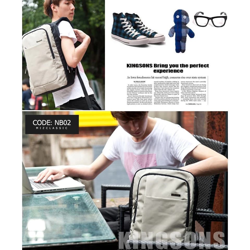 Kingsons NB02 แบรนด์ กระเป๋าโน๊ตบุ๊คพกพา เกรดคุณภาพ AAA พรีเมี่ยม ขนาด 12 L กระเป๋าคอมพิวเตอร์พกพา กระเป๋าUSB https://lnwchill.com