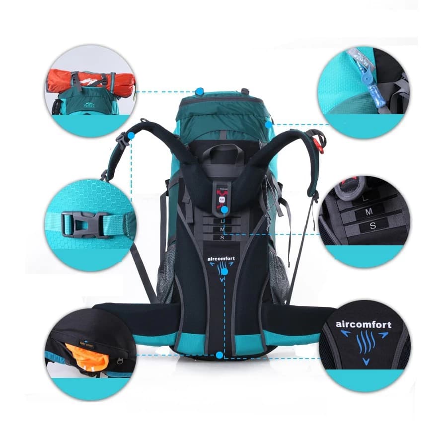 DF01 Topsky ขนาด 70+10 L (เสริมโครง) เป้กันน้ำ หิมะ ลม สะพายหลังขนาดใหญ่ ฟังค์ชั่นครบ รับน้ำหนัก ทนทาน คุณภาพพรีเมี่ยม https://lnwchill.com