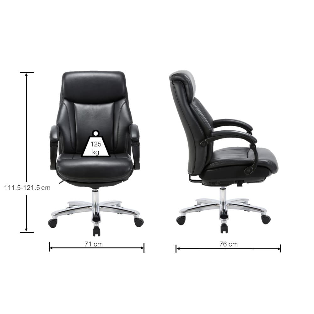 INDEX LIVING MALL เก้าอี้สำนักงานพนักพิงสูง เก้าอี้ผู้บริหาร เก้าอี้เบาะหนัง รุ่น เกลน - สีดำ เก้าอี้สีดำ รองรับน้ำหนักสูงสุด 125 กิโลกรัม https://lnwchill.com