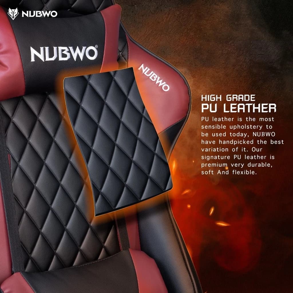 Nubwo เก้าอี้เกมมิ่ง เก้าอี้ทำงาน Gaming Chair E-Sport เก้าอี้สีดำ สีแดง สีม่วง สีน้ำตาล สีขาว ปรับเอนนอนได้สูงสุด 180 องศา เก้าอี้พนักพิงสูง ขาเหล็ก มี 6 สี รุ่น NBCH-019 https://lnwchill.com
