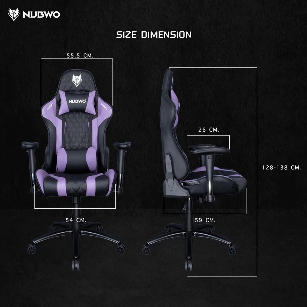 Nubwo เก้าอี้เกมมิ่ง เก้าอี้ทำงาน Gaming Chair E-Sport เก้าอี้สีดำ สีแดง สีม่วง สีน้ำตาล สีขาว ปรับเอนนอนได้สูงสุด 180 องศา เก้าอี้พนักพิงสูง ขาเหล็ก มี 6 สี รุ่น NBCH-019 https://lnwchill.com