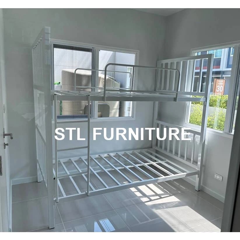 ถูก+ทนที่สุด!! เตียง 2 ชั้น เหล็กกล่อง 3.5 ฟุต สีดำ สีขาว https://lnwchill.com