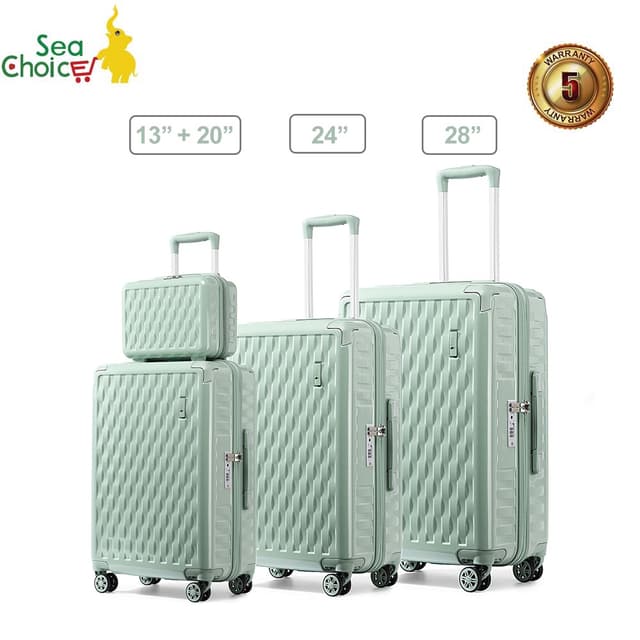 SiamChoice รุ่น PC-Series กระเป๋าเดินทางวัสดุ PC แท้ 13/20/24/28 นิ้ว ล้อคู่ 360° ล็อค TSA ซิป YKK เบา กันน้ำ