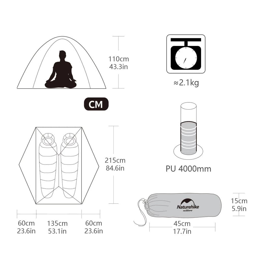 Naturehike Star River 2 เต็นท์แบกเป้ 2 คน เบาพิเศษ 4 ฤดูกาล 2 คน พร้อมเสื่อฟรี NH17T012-T https://lnwchill.com