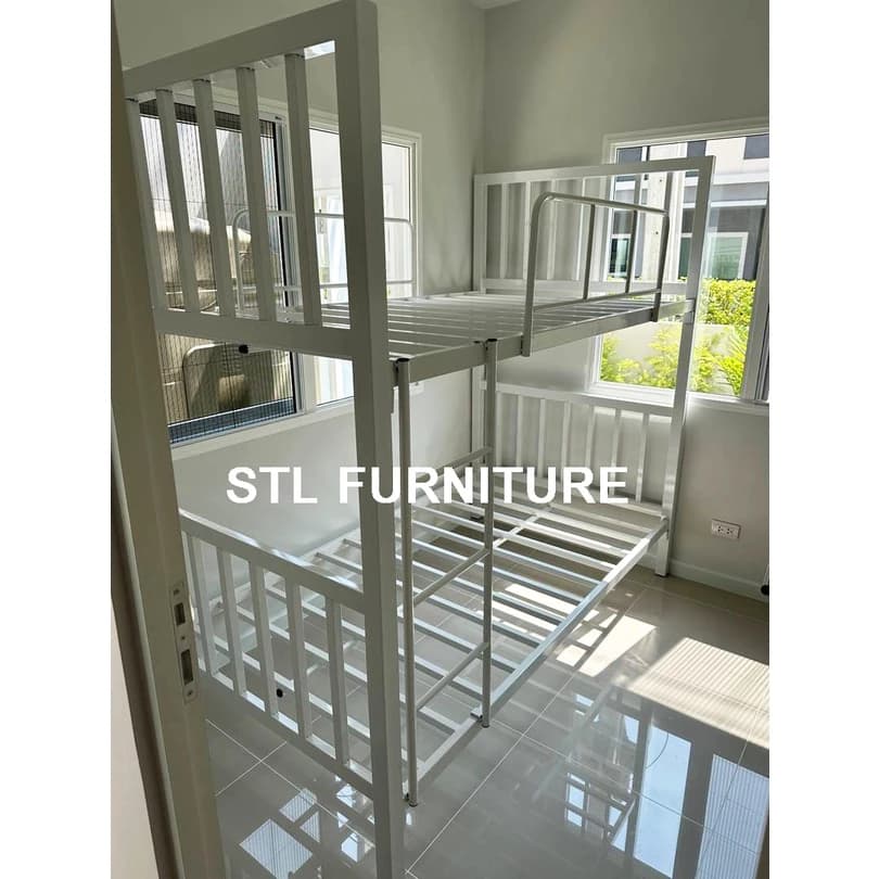 ถูก+ทนที่สุด!! เตียง 2 ชั้น เหล็กกล่อง 3.5 ฟุต สีดำ สีขาว https://lnwchill.com