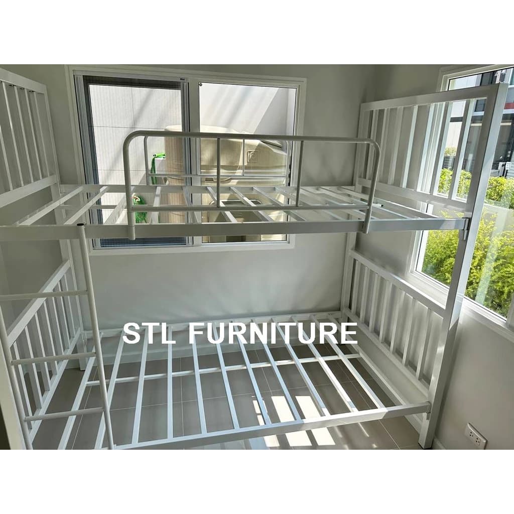 ถูก+ทนที่สุด!! เตียง 2 ชั้น เหล็กกล่อง 3.5 ฟุต สีดำ สีขาว https://lnwchill.com