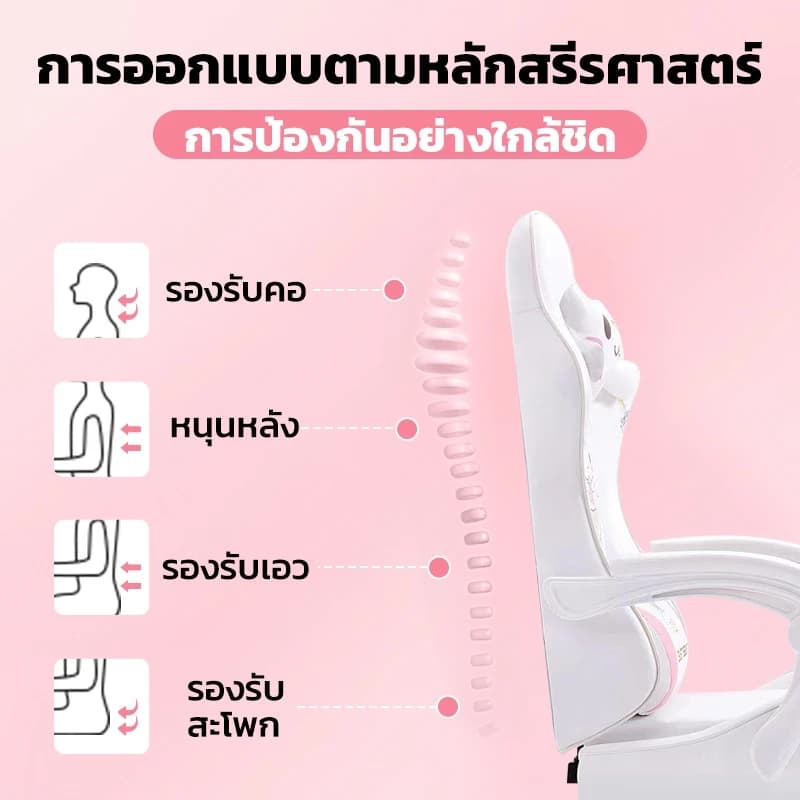 KUCA เก้าอี้เกมมิ่ง Cinnamoroll ซินามอโรล เก้าอี้สีขาว เก้าอี้เล่นเกมลายการ์ตูน เก้าอี้คอม เก้าอี้ลายน่ารัก [รับประกัน 5 ปี] https://lnwchill.com