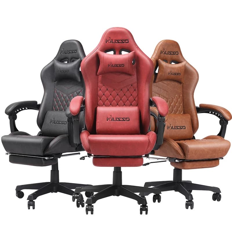 MUSSO รุ่น Shark Series เก้าอี้สีดำ สีแดง สีน้ำตาล สีเทา เก้าอี้คอมพิวเตอร์ เก้าอี้สำนักงานตามหลักสรีรศาสตร์ ลดอาการปวดเมื่อย ปรับความสูงได้ หมุนได้ ขนาดใหญ่พร้อมที่วางเท้า https://lnwchill.com