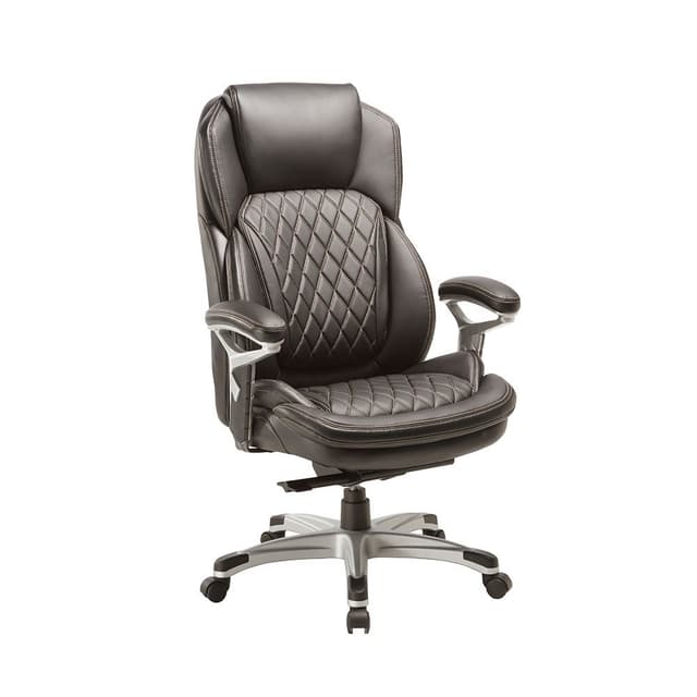 INDEX LIVING MALL เก้าอี้สำนักงานพนักพิงสูง หนังบอนด์ Bonded Leather รุ่นโทน - สีดำ เก้าอี้สีดำ เก้าอี้ผู้บริหาร รับน้ำหนักได้สูงสุด 125 กก.