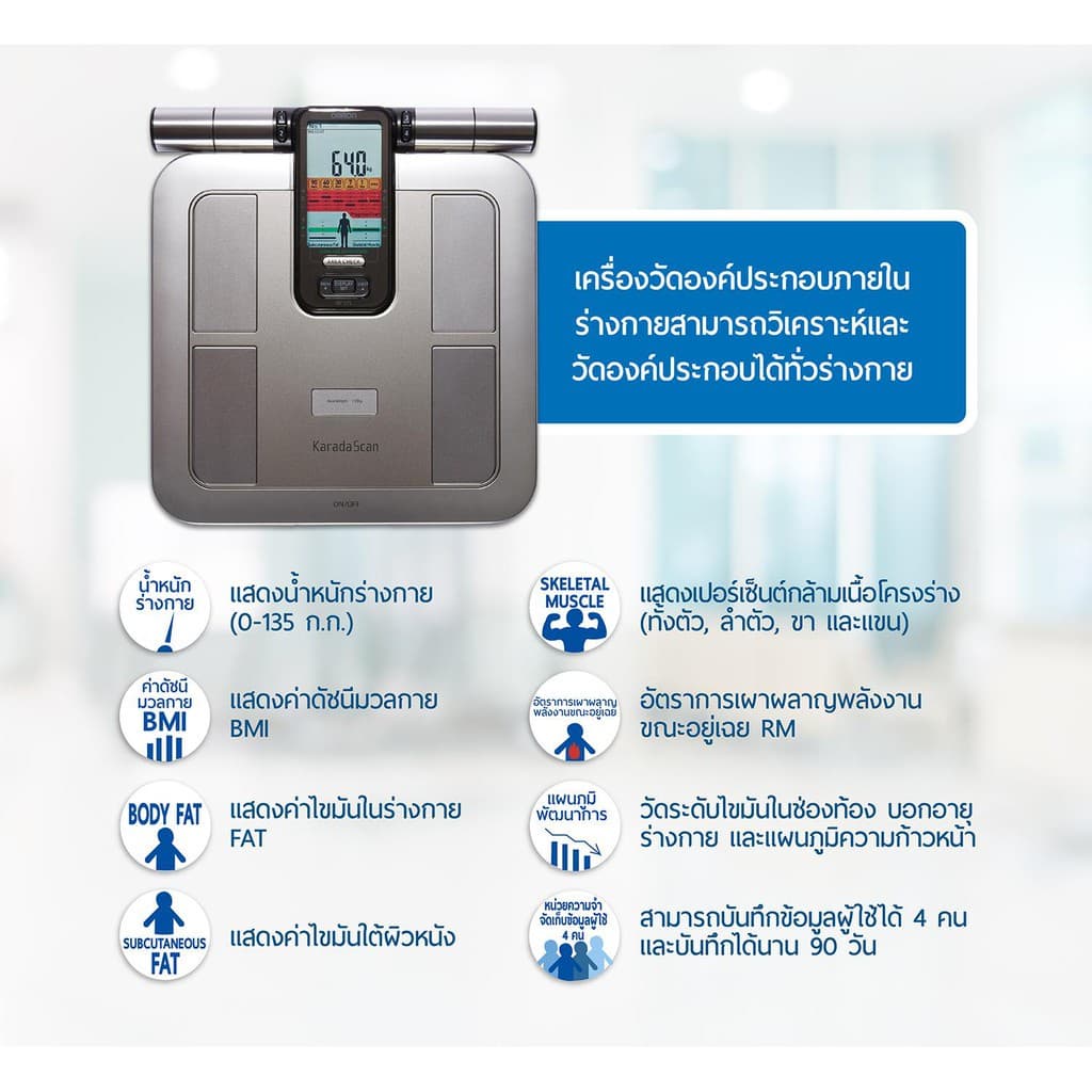 OMRON เครื่องวัดองค์ประกอบร่างกาย รุ่น HBF-375 Body Composition Monitor เครื่องชั่งน้ำหนัก https://lnwchill.com