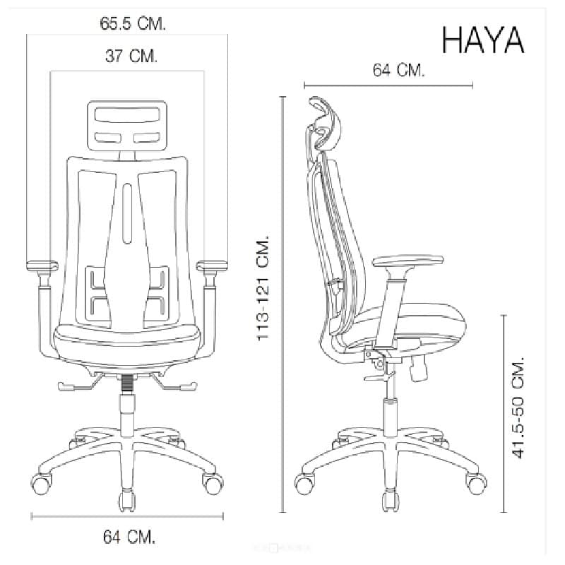 Furradec รุ่น Haya เก้าอี้เพื่อสุขภาพ Ergonomic สีดำ โครงสร้างปรับได้ตามหลักสรีรศาสตร์ รองรับน้ำหนักสูงสุด 100 กก. เพื่อการนั่งทำงานที่สบายและดีต่อสุขภาพ https://lnwchill.com