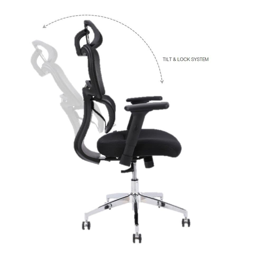 INDEX LIVING MALL เก้าอี้สำนักงานพนักพิงสูง เก้าอี้ทำงานเพื่อสุขภาพ Ergonomic รุ่น ละซี - สีดำ เก้าอี้สีดำ ระบายอากาศดีเยี่ยม รองรับน้ำหนักได้สูงสุด 120 กก. https://lnwchill.com