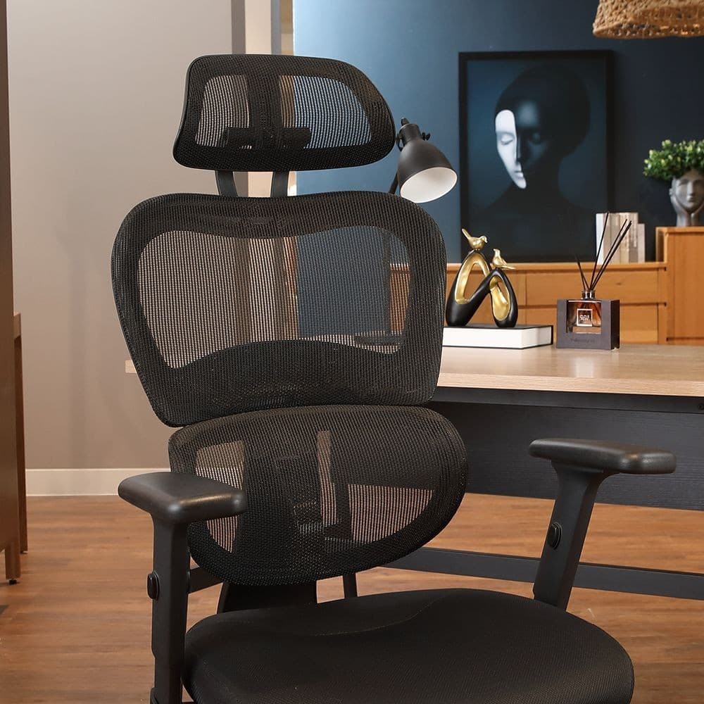 INDEX LIVING MALL เก้าอี้สำนักงานพนักพิงสูง เก้าอี้ทำงานเพื่อสุขภาพ Ergonomic รุ่น ละซี - สีดำ เก้าอี้สีดำ ระบายอากาศดีเยี่ยม รองรับน้ำหนักได้สูงสุด 120 กก. https://lnwchill.com