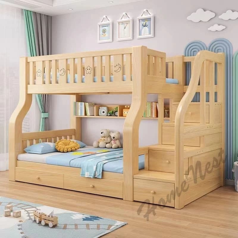 เตียง2ชั้นเด็ก สินค้านี้สามารถรับน้ำหนักได้มากกว่า 100 กิโลกรัมเตียงไม้เนื้อแข็งล้วน เหมาะสำหรับผู้ใหญ่ https://lnwchill.com