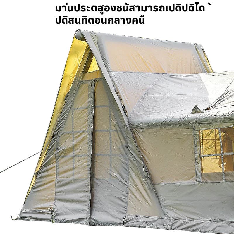 Mountainhiker เต็นท์เป่าลม เต็นท์แคมปิ้ง 12.6 ตร ม 5-12 คน กันแดด UPF50+ กันฝน PU3000+ สนามนอน https://lnwchill.com