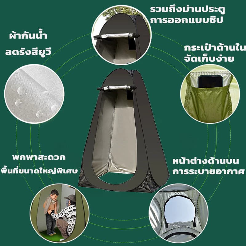 เต็นท์ป๊อปอัพ เต๊นท์ส้วมพกพา เต็นท์ห้องน้ำ 1.2M×1.9M เต้นเปลี่ยนเสื้อผ้า เปลี่ยนเสื้อผ้า แคมป์ปิ้ง ย้ายห้องน้ํา https://lnwchill.com