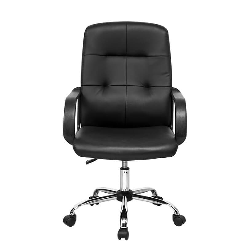 FURRADEC รุ่น Renny เก้าอี้สำนักงานหุ้มหนัง PVC สีดำ ขาเหล็กชุบโครเมียม รองรับสรีระเพื่อความสบายในการทำงาน https://lnwchill.com